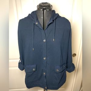 Chicos navy 3/4 sleeve hoodie. Size 2